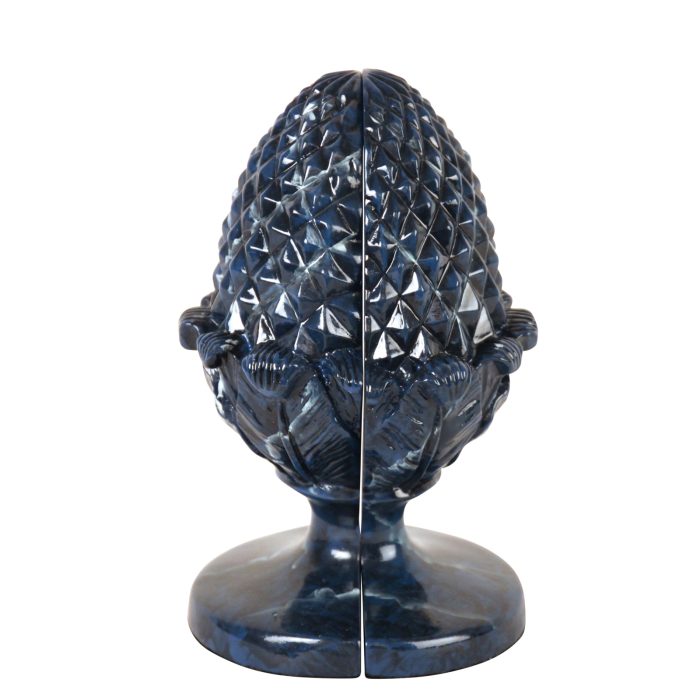 BOOKENDS, PINEAPPLE SHAPE, BLUE