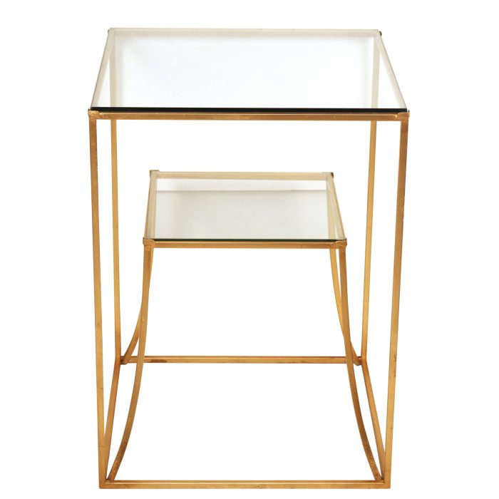 TABLE GOLD FOIL METAL, GLASS