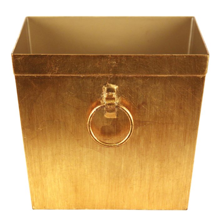 PLANTER, GOLD METAL W/RING, SMALL