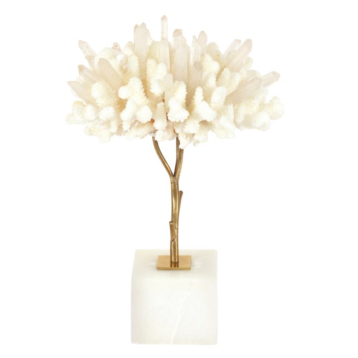 WHITE CORAL TREE W/CRYSTAL