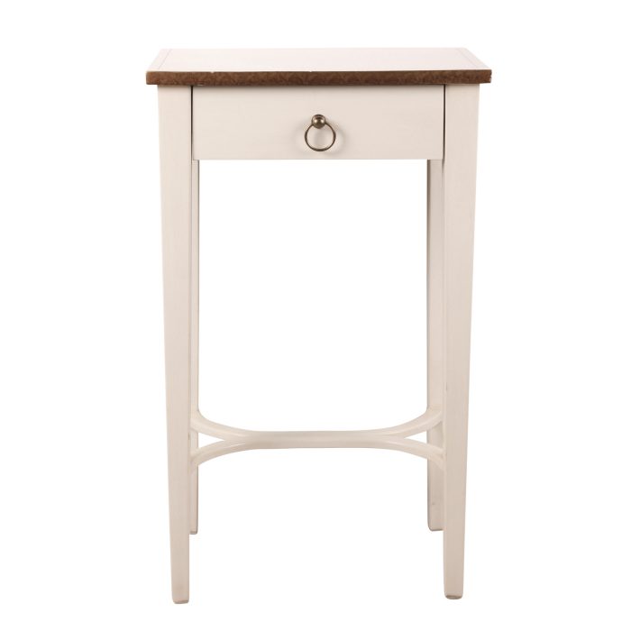 TABLE, RECT. SIDE, WHITE WOOD,