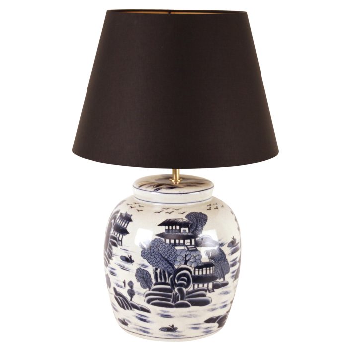 LAMP GINGER JAR SHAPE BLUE/WHITE