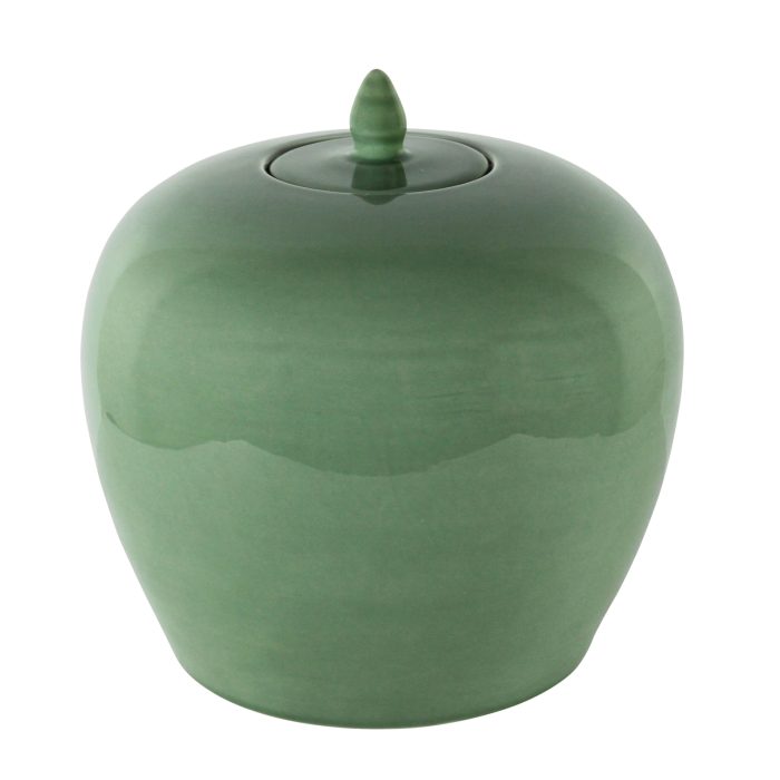 TEMPLE JAR, LOW, CHINESE GREEN