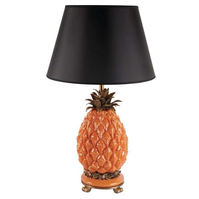 LAMP, LARGE PINEAPPLE, CORAL