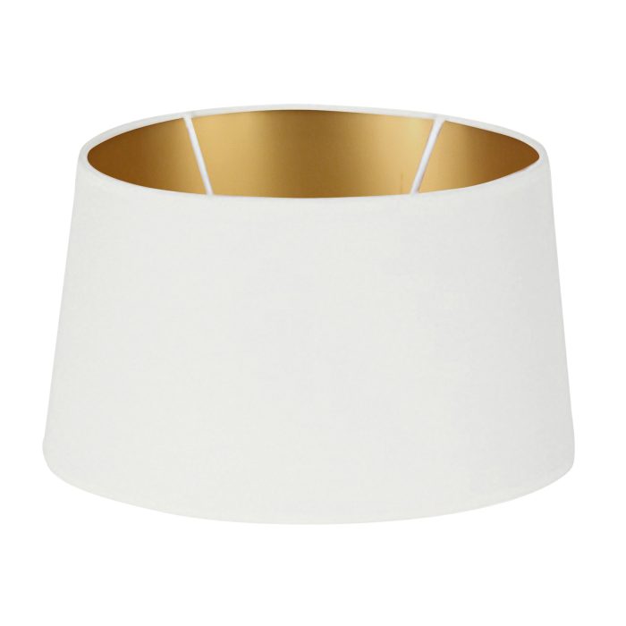 SHADE, OVAL, WHITE TEX/GOLD LUX