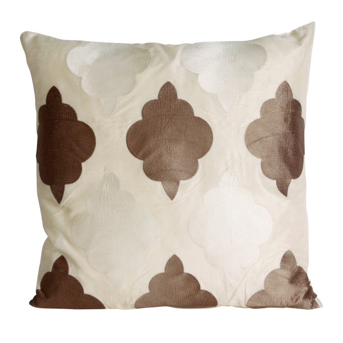 CUSHION COVER, EMBR. BROWN