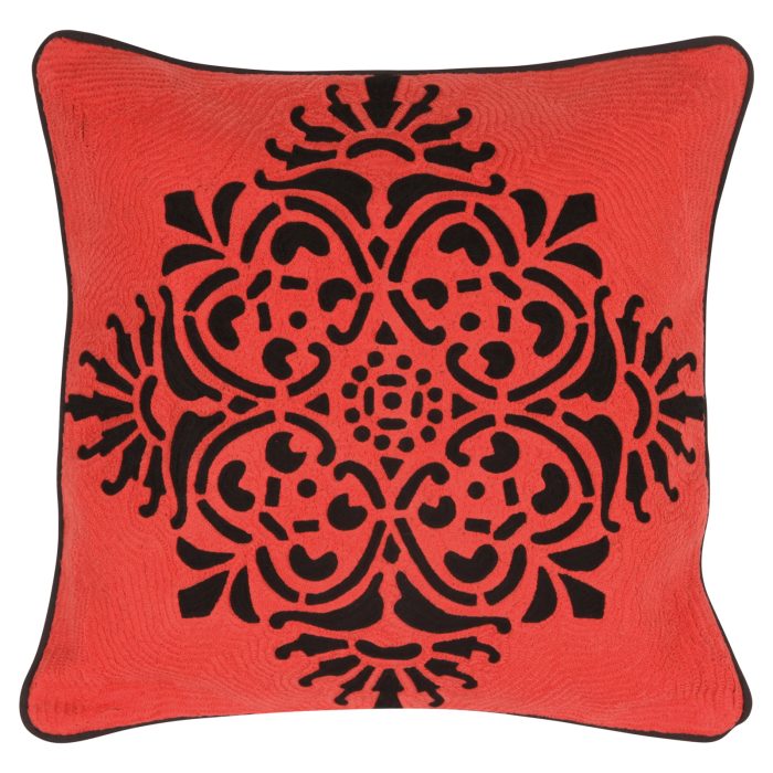 CUSHION COVER, CORAL PINK W/BL