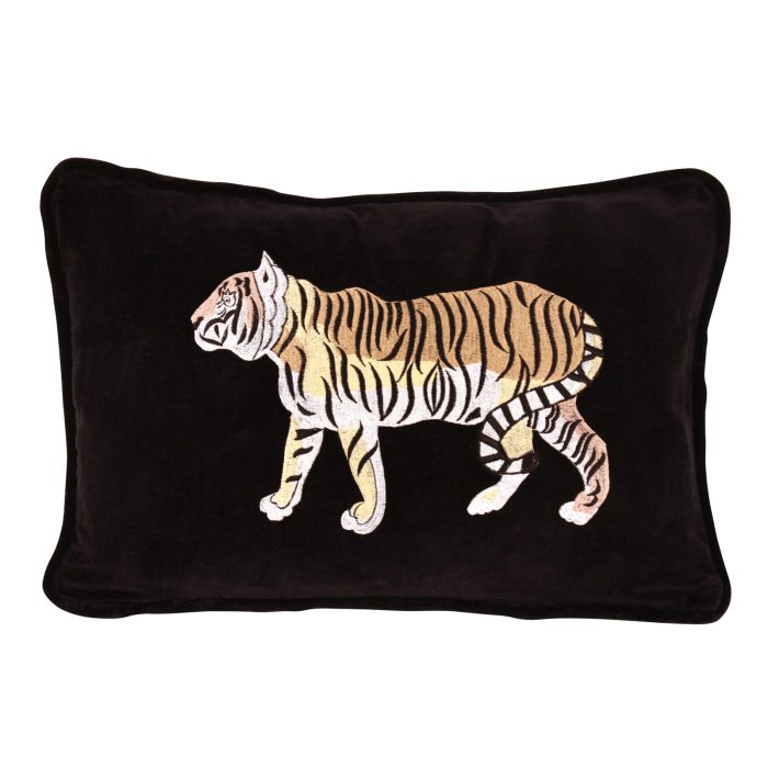 CUSHION COVER, EMBROIDERY TIGER