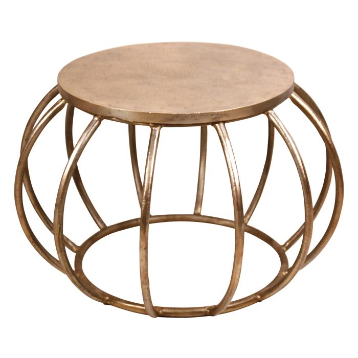 TABLE, ROUND,GOLD FINISH ON