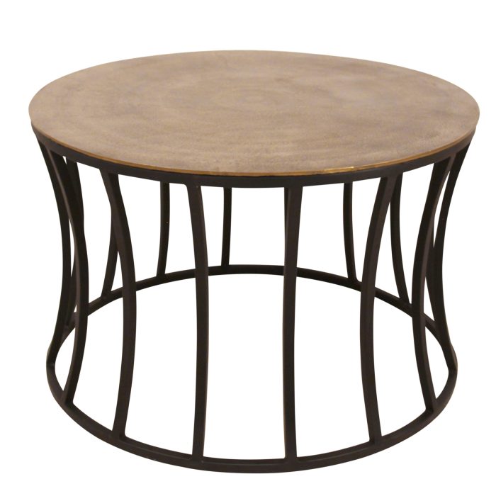 TABLE ROUND, GOLDEN TOP, BLACK