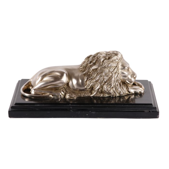 LION ON BLCK MARBLE BASE,RIGHT