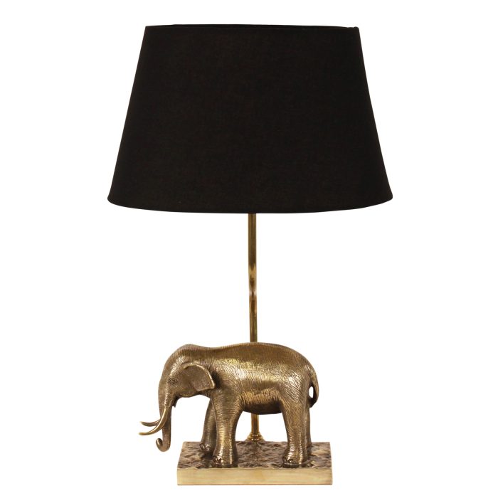 LAMP, ELEPHANT, ANT. BRASS FIN