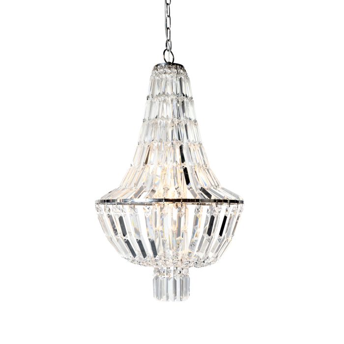 CHANDELIER, CLEAR CRYSTAL,
