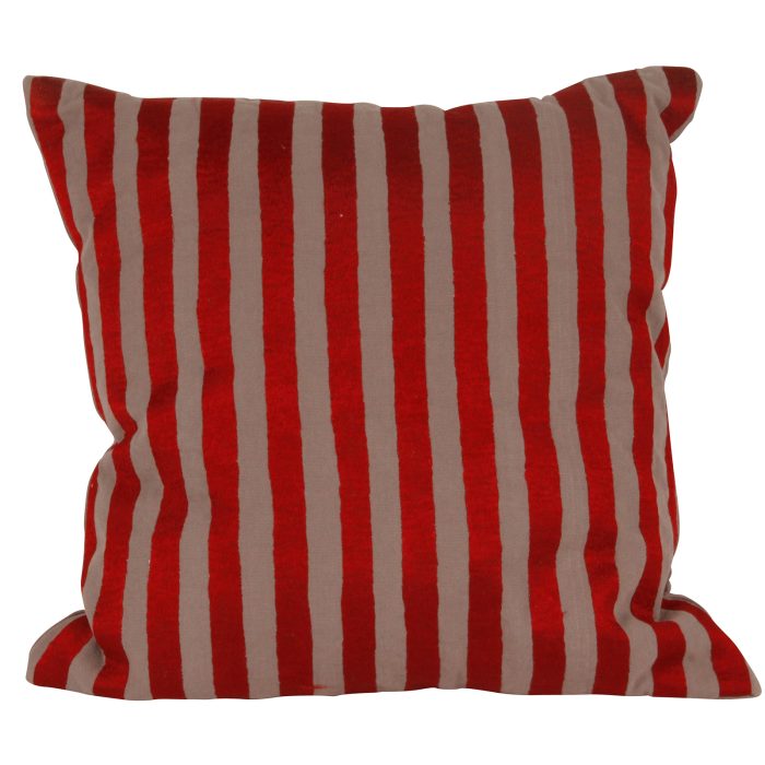 CUSHION COVER, RED STRIPE,